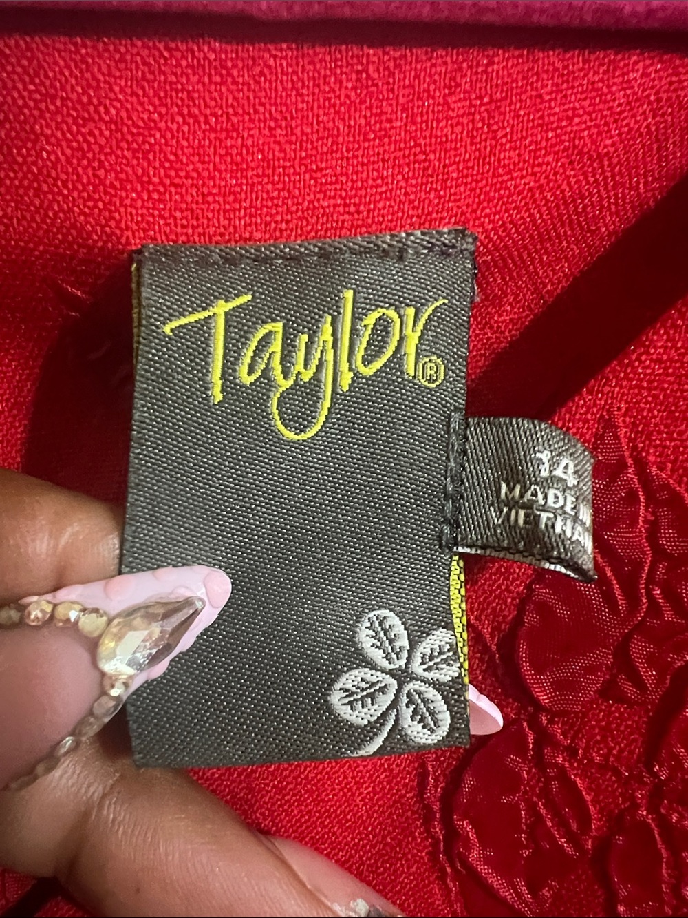 Taylor Red Floral Jacquard Midi Dress - Picture 3 of 9